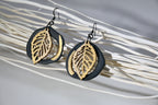 Leaf and Circle Earrings